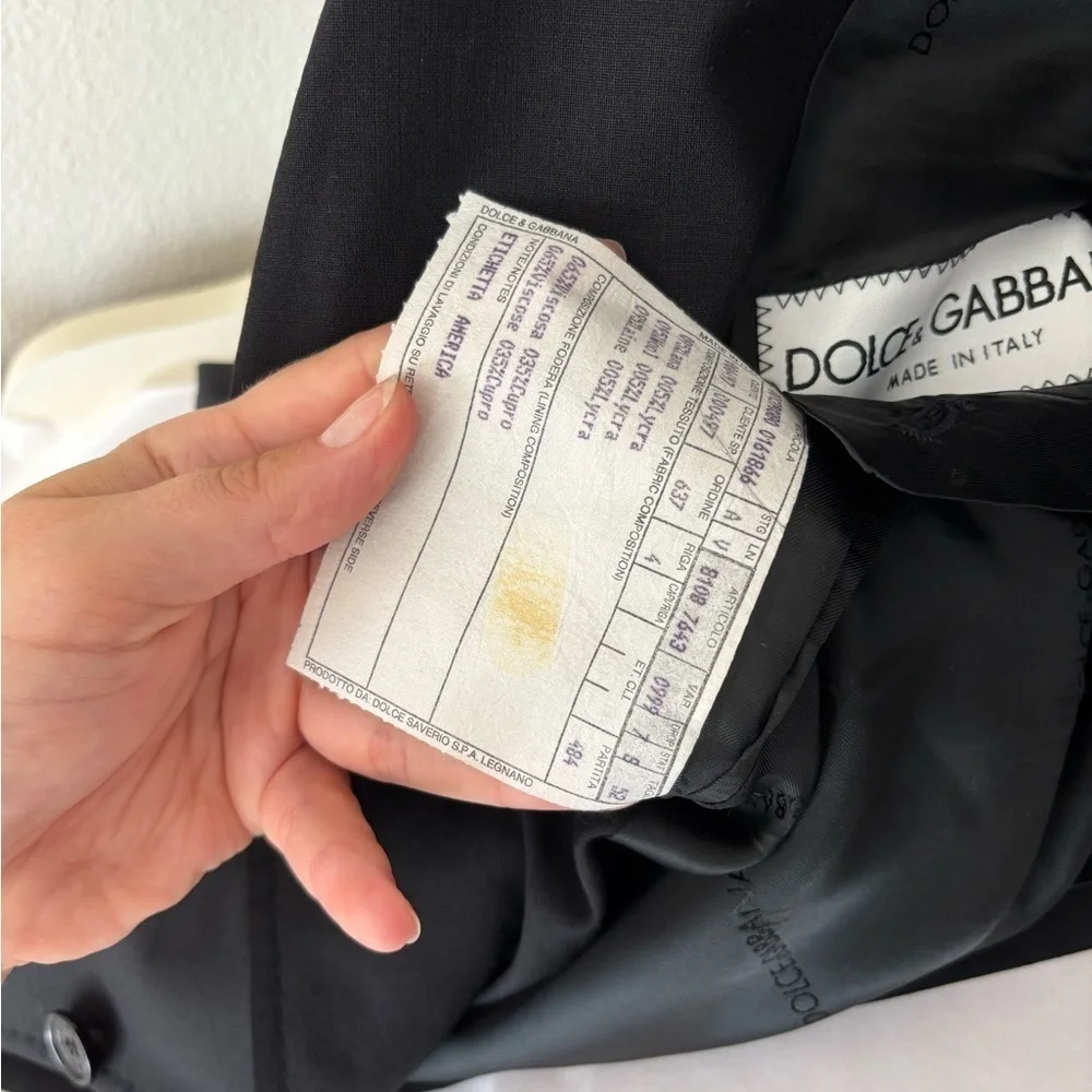 Dolce & Gabbana Men’s Black Wool Blazer Suit Jacket Size 52 IT/ 42 US